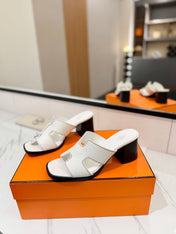 HM 26S HELIA SANDAL 70MM IN WHITE EPSOM CALFSKIN