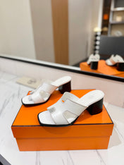 HM 26S HELIA SANDAL 70MM IN WHITE CALFSKIN