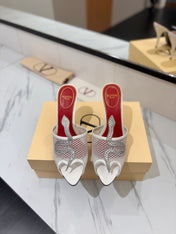 VALENTINO 26S SNAKE STRAP SANDALS 100 MM IN WHITE CALFSKIN AND MESH