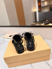 VALENTINO 26S SLINGBACK FLATS IN BLACK AND BROWN CALFSKIN