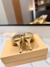 VALENTINO 26S HEEL SANDALS 100 MM IN METALLIC GOLD CALFSKIN WITH GOLD HARDWARE