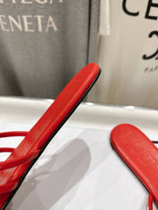 LOEWE 26S PETAL ANAGRAM SLIDE IN DARK RED CALFSKIN