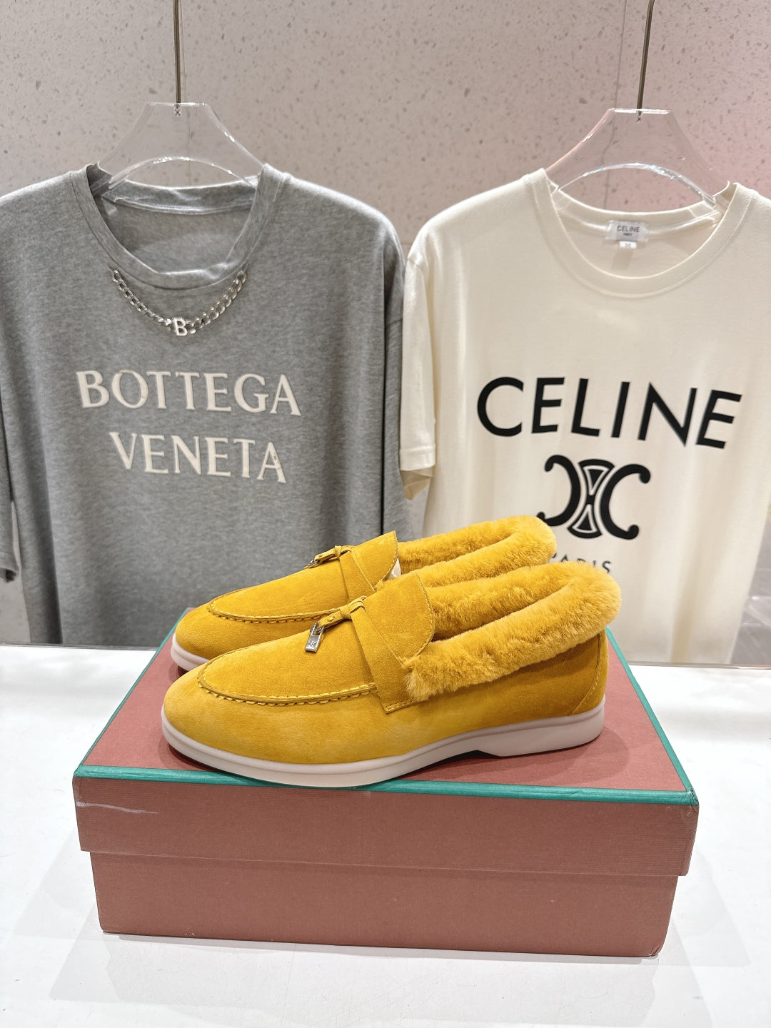 LP 25S SUMMER CHARMS WALK LOAFERS IN YELLOW SUEDE AND FLEECE