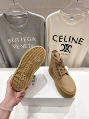 CELINE 26S BOOTS IN LIGHT CAMEL BEIGE CANVAS