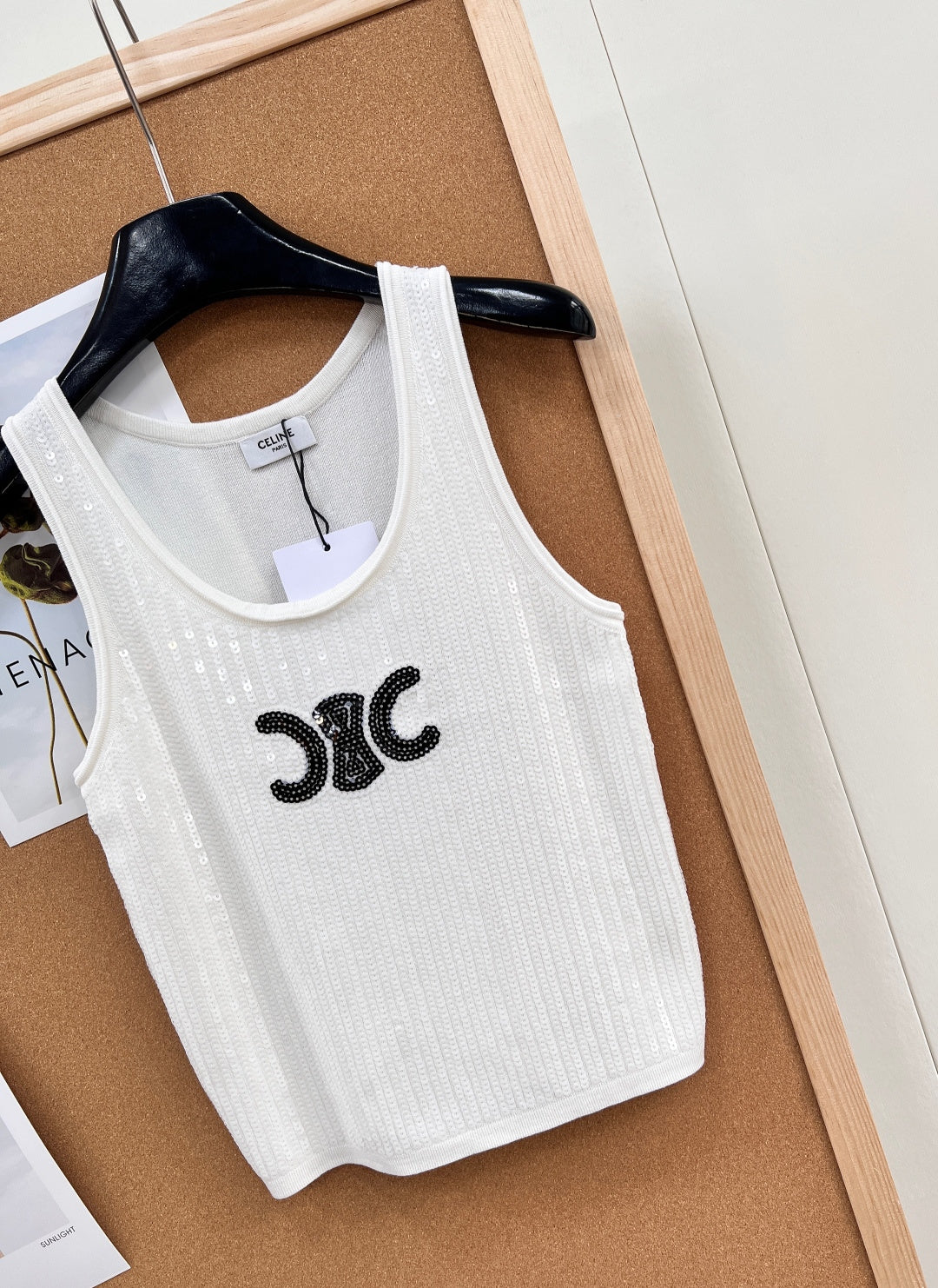 CELINE 26S SEQUIN KNIT TANK TOP 143