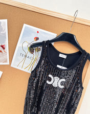 CELINE 26S SEQUIN KNIT TANK TOP 142