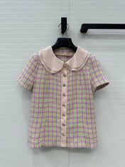 CC SHORT-SLEEVE TWEED TOP 268292