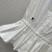 DIOR WHITE SLEEVELESS TOP WITH RUCHED WAIST
