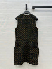 LV DENIM SLEEVELESS DRESS WITH LOGO 264410