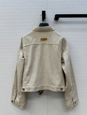 DIOR LIGHT BEIGE SHORT TRENCH COAT WITH NATURAL WAIST TIE