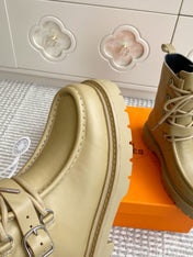 HM 25S ANKLE BOOTS IN WARM BEIGE GOLD LAMBSKIN