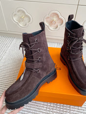 HM 25S ANKLE BOOTS IN DARK BROWN SUEDE