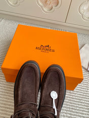 HM 25S ANKLE BOOTS IN DARK BROWN SUEDE