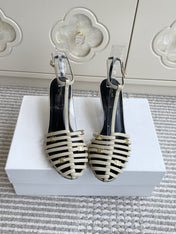 CELINE 26S CLEA TRIOMPHE GLADIATOR HEEL SANDALS 60 MM IN BEIGE LAMBSKIN