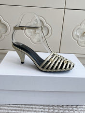 CELINE 26S CLEA TRIOMPHE GLADIATOR HEEL SANDALS 60 MM IN CHAMPAGNE GOLD LAMBSKIN