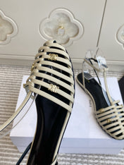CELINE 26S CLEA TRIOMPHE GLADIATOR SANDALS IN BEIGE LAMBSKIN