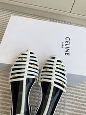 CELINE 26S CLEA TRIOMPHE GLADIATOR SANDALS IN WHITE LAMBSKIN