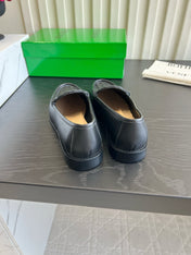 BOTTEGA VENETA 26S WOVEN LOAFERS IN BLACK LAMBSKIN
