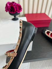 VALENTINO 26S STUD-EMBELLISHED MARY JANE IN BLACK CALFSKIN