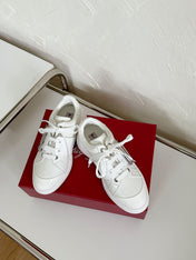 VIV' SKATE SNEAKERS IN WHITE CALFSKIN SILVER BUCKLE