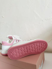 SNEAKERS SIMPLE DESIGN IN PINK MIX WHITE SHEEPSKIN