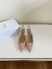 J'ADIOR SLINGBACK PUMP NUDE PINK TECHNICAL FABRIC 65 MM