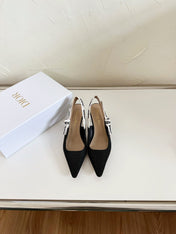 J'ADIOR SLINGBACK PUMP BLACK TECHNICAL FABRIC 65 MM