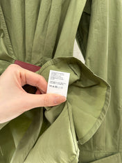 LOEWE GREEN LONG SLEEVE SHIRT WITH PLEATED WAIST