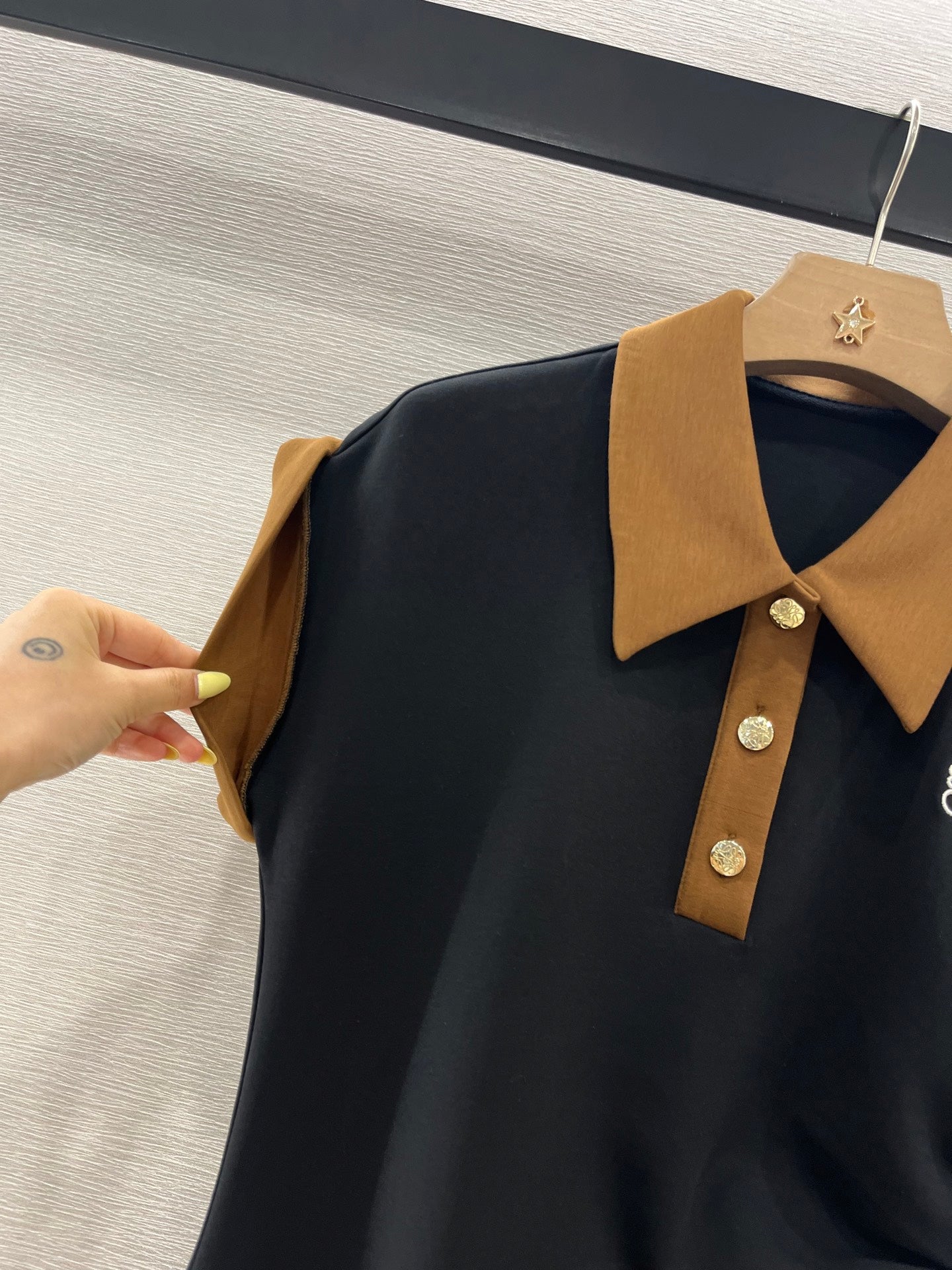 SHORT-SLEEVE COLLAR DRESS 25S IN COTTON 265670