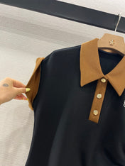 SHORT-SLEEVE COLLAR DRESS 25S IN COTTON 265670