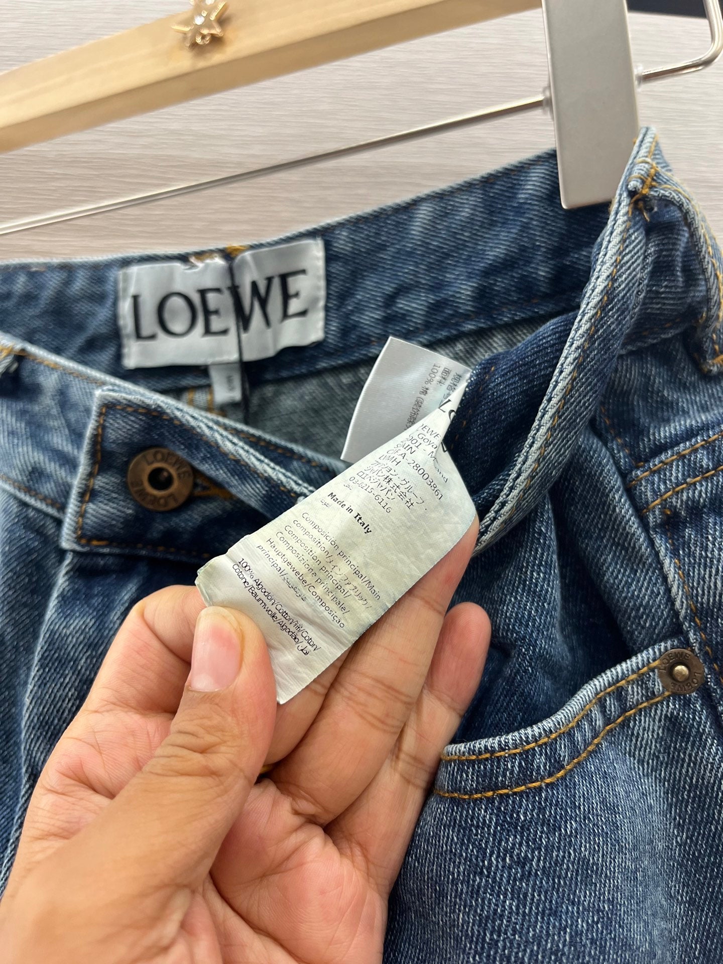LOEW 25S STRAIGHT LEG JEANS DENIM EMBROIDERED LOGO 263361