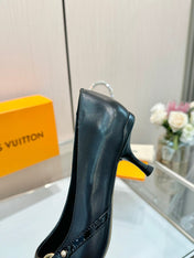 6AM HIGH HEELS 55 MM IN BLACK LAMBSKIN