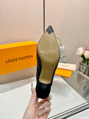6AM SLINGBACK HIGH HEELS 55 MM IN BLACK PATENT LAMBSKIN