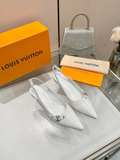 6AM SLINGBACK HIGH HEELS 55 MM IN WHITE LAMBSKIN