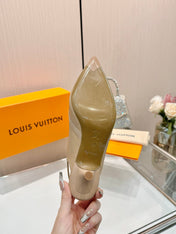 6AM SLINGBACK HIGH HEELS 55 MM IN TAN BEIGE LAMBSKIN
