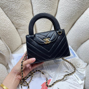 CHANEL 26S MINI KELLY BAG 19 IN BLACK CALFSKIN