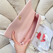 CHANEL 26S COCO HANDLE BAG 32 IN LIGHT PINK CAVIAR CALFSKIN GOLD HARDWARE