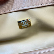 CHANEL 26S COCO HANDLE BAG 32 IN DARK BEIGE CAVIAR CALFSKIN GOLD HARDWARE