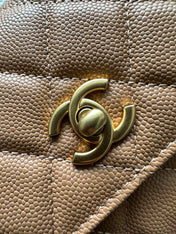 CHANEL 25S CLASSIC WALLET ON CHAIN 19 IN BROWN LAMBSKIN WITH GOLD HARDWARE