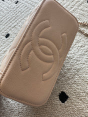 CHANEL 25S VANITY BAG 17 IN LIGHT PINK CAVIAR LEATHER