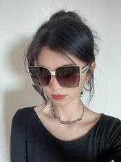 SQUARE SUNGLASSES L5972 IN BEIGE ACETATE