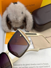 SQUARE SUNGLASSES L5972 IN BEIGE ACETATE