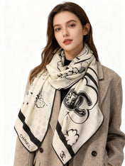 CHANEL 25S SCARF 140 CM IN CASHMERE SILK 941832