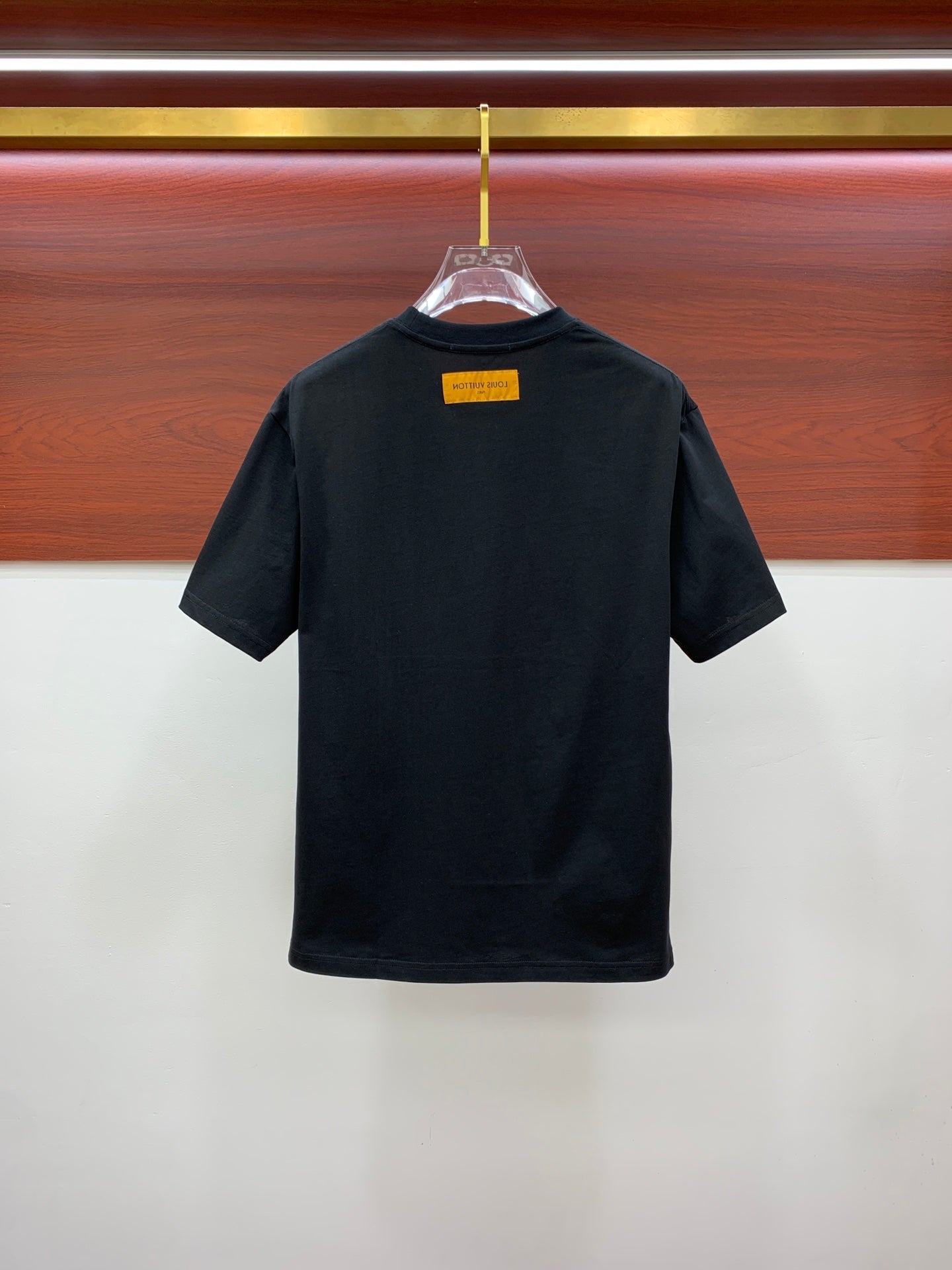 LV T-SHIRT IN BLACK COTTON STYLIZED LOGO 238873
