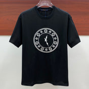LV T-SHIRT IN BLACK PURE COTTON EMBROIDERED LOGO 238889