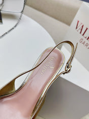 HIGH SLINGBACK 60MM IN GOLD CALFSKIN