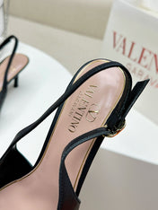 HIGH SLINGBACK 60MM IN BLACK CALFSKIN
