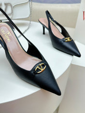 HIGH SLINGBACK 60MM IN BLACK CALFSKIN