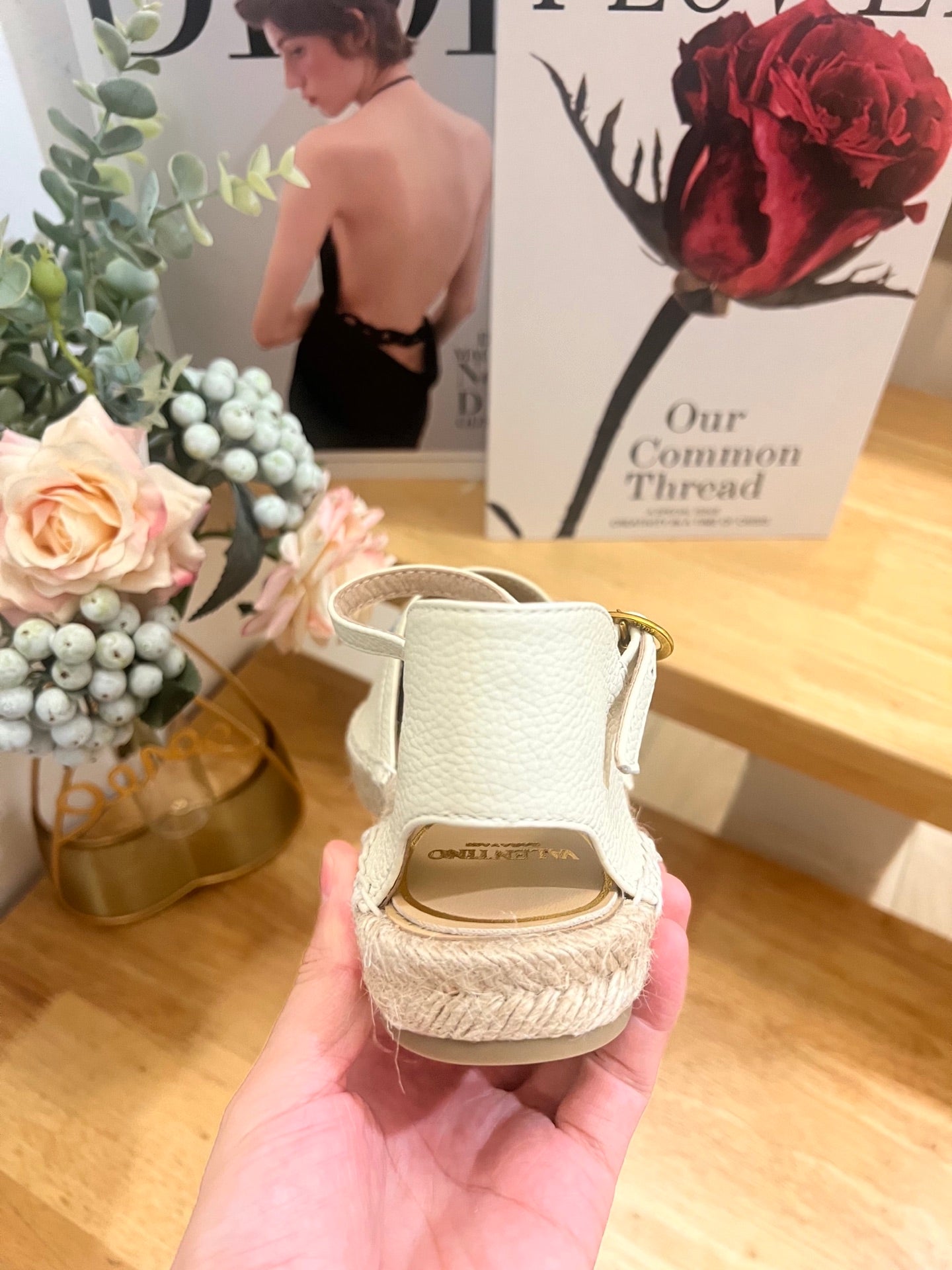 VALENTINO 26S ESPADRILLE SHOES IN WHITE CALFSKIN