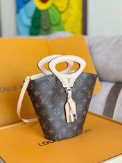 LV 25S RIVAGE BB 18 IN BROWN MONOGRAM CANVAS AND CALFSKIN GOLD HARDWARE